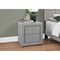 Monarch Specialties Bedroom Accent, Nightstand, End, Side, Lamp, Storage Drawer, Bedroom, Upholstered, Linen Look, Grey I 5604 - alternate 2